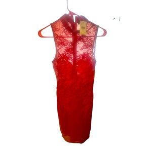 Fashion, Nova Red Lace Dress S